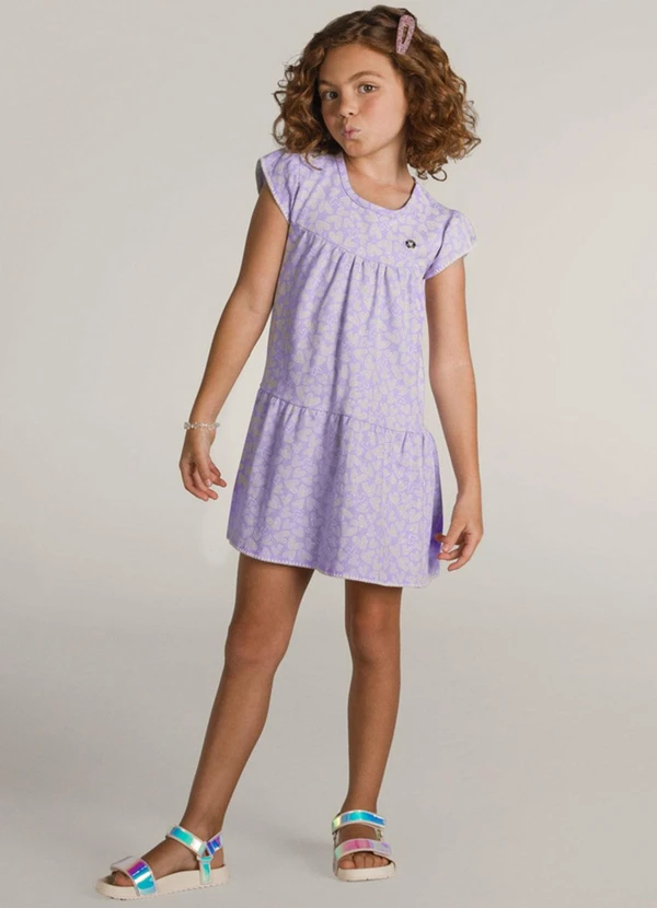 Brandili - Vestido de Cotton Menina Lilás