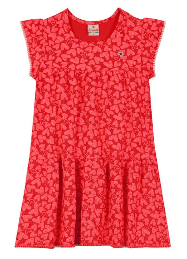 Brandili - Vestido de Cotton Menina Vermelho