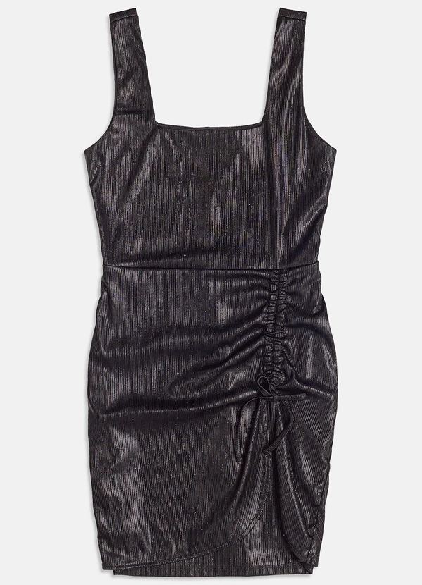 I Am - Vestido de Foil com Brilho Preto 4