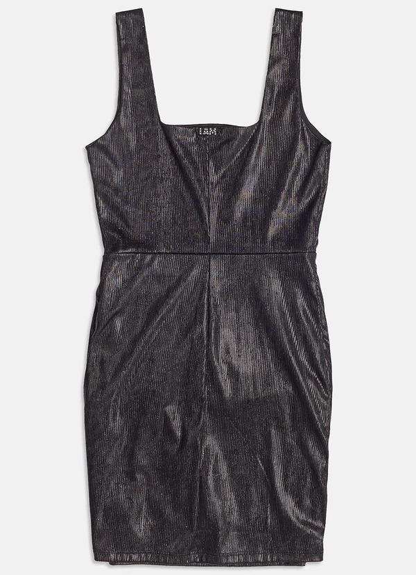 I Am - Vestido de Foil com Brilho Preto 5