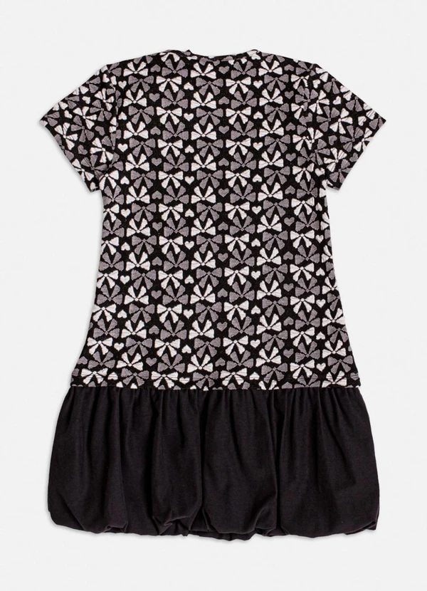 Momi - Vestido de Jacquard com Balonê Preto 2