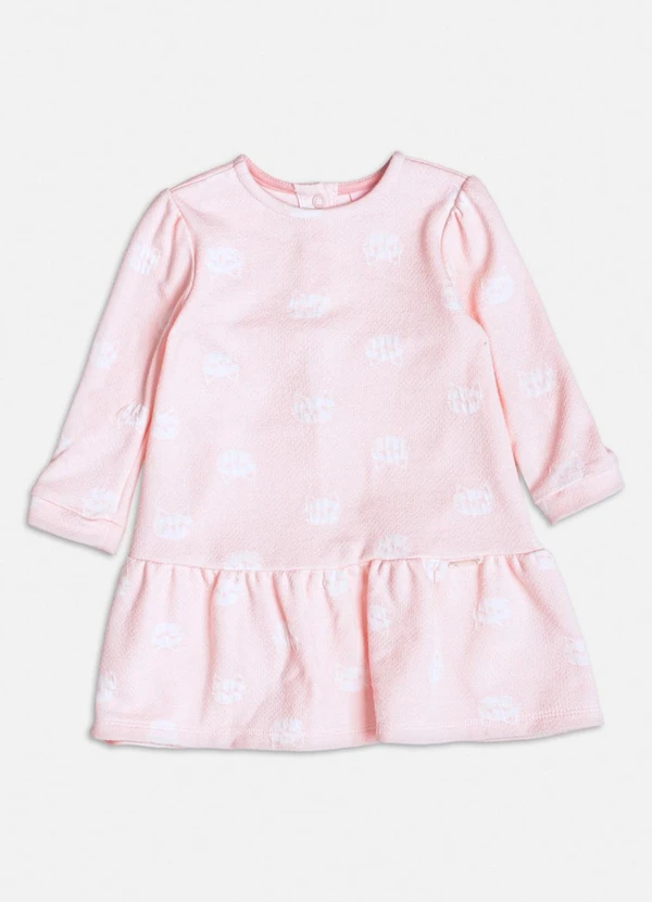 Momi - Vestido de Jacquard Rosa com Gatinhos Rosa 1