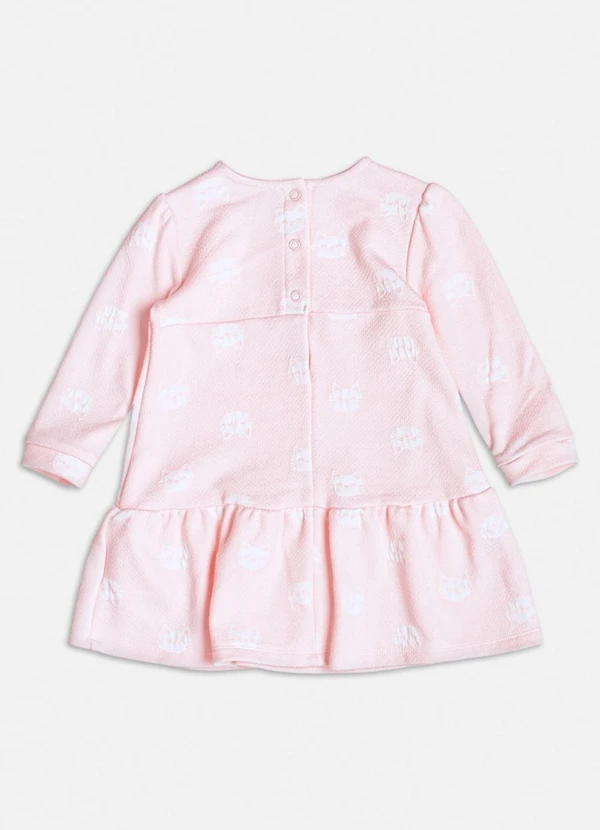 Momi - Vestido de Jacquard Rosa com Gatinhos Rosa 2