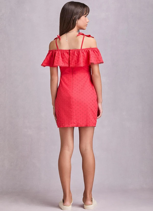 I Am - Vestido de Laise com Babado Vermelho 3