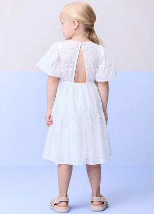 Momi - Vestido de Laise com Faixa Off White - MOMI