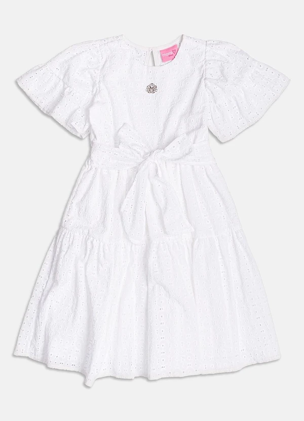 Momi - Vestido de Laise com Faixa Off White 4