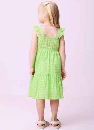 Momi - Vestido de Laise com Faixa Verde - MOMI