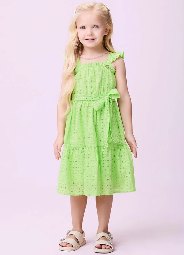 Momi - Vestido de Laise com Faixa Verde