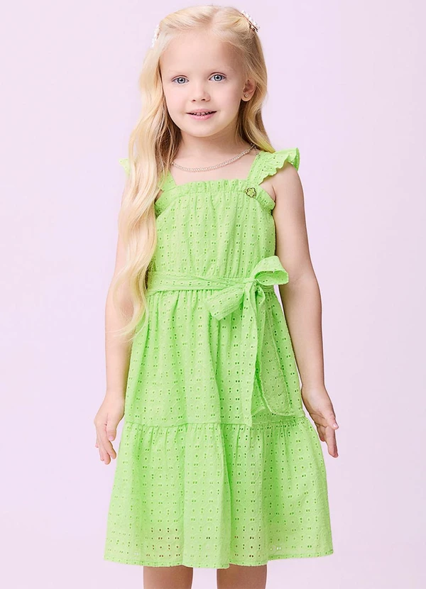 Momi - Vestido de Laise com Faixa Verde 3