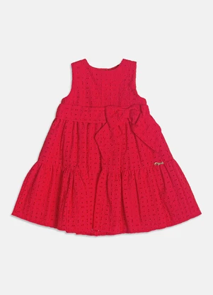 Momi - Vestido de Laise com Laço Vermelho - MOMI