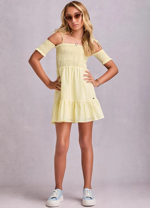 I Am - Vestido de Laise com Lastex Amarelo 3