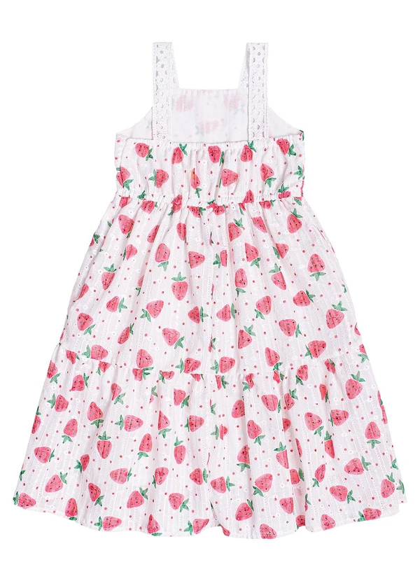 Momi - Vestido de Laise com Morangos Branco 4