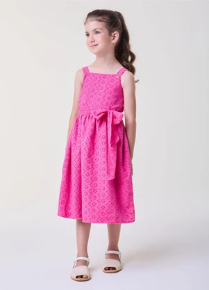 Bimbi - Vestido de Laise Pink com Alças Rosa - BIMBI