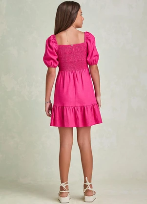 I Am - Vestido de Linho com Pingente Rosa - I AM