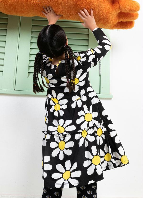 Fábula - Vestido de Malha Florpix Preto 2