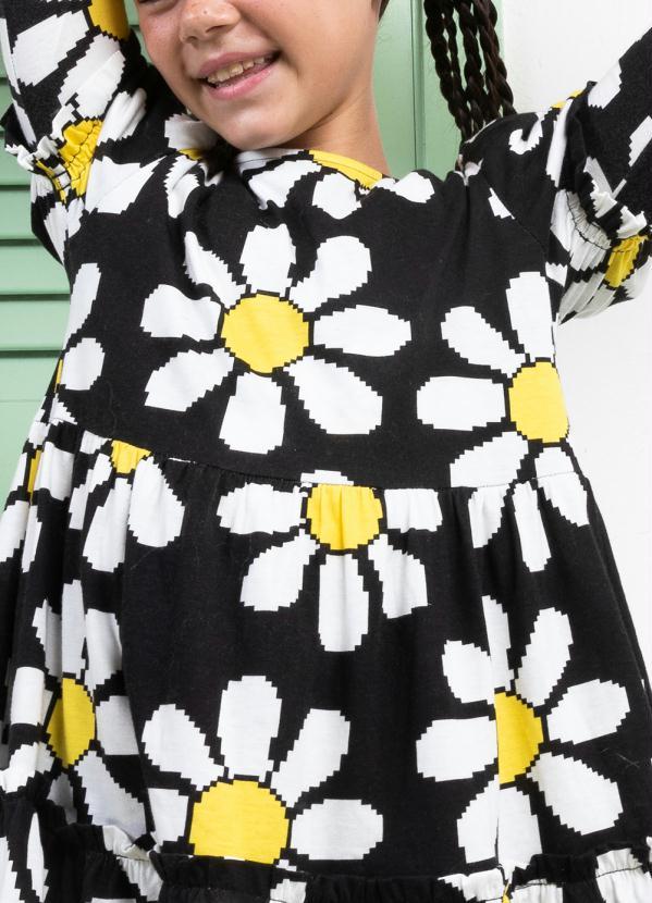 Fábula - Vestido de Malha Florpix Preto 4