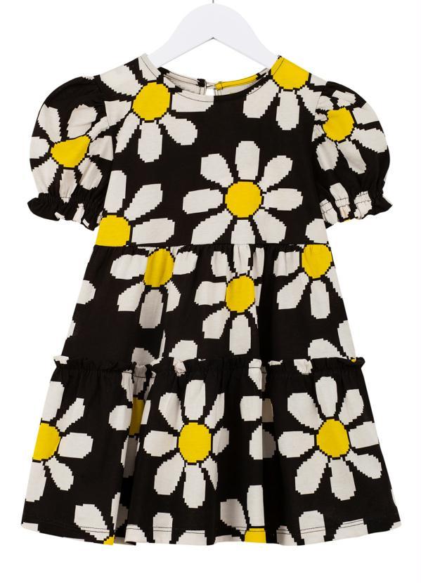 Fábula - Vestido de Malha Florpix Preto 5