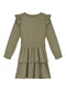 Alakazoo - Vestido de Manga Longa com Babados Verde - variação: Verde