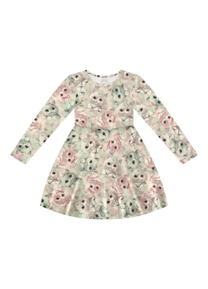 Alakazoo - Vestido de Manga Longa em Moletinho Soft Verde - ALAKAZOO