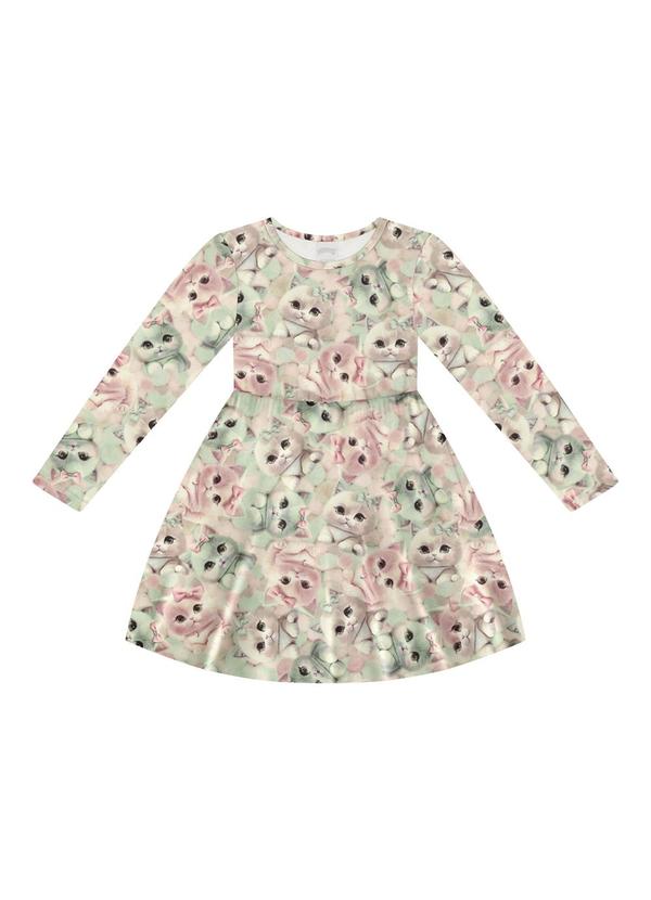 Alakazoo - Vestido de Manga Longa em Moletinho Soft Verde