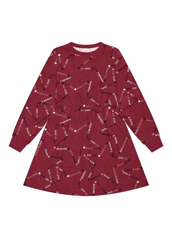 Alakazoo - Vestido de Manga Longa Felpado Vermelho 2