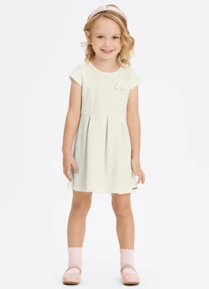 Alakazoo - Vestido de Mangas Curtas com Laço Branco - ALAKAZOO