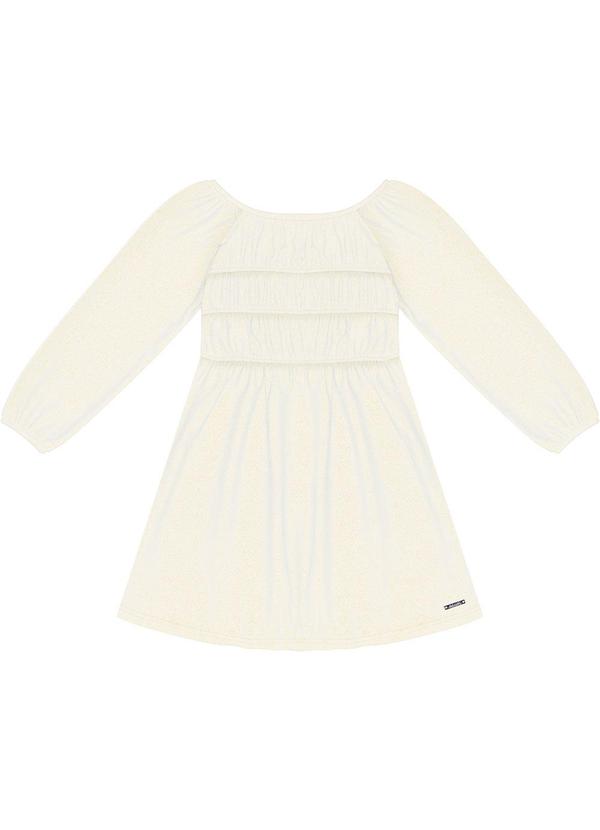 Alakazoo - Vestido de Mangas Longas em Malha com Lurex Bege