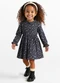 Alakazoo - Vestido de Mangas Longas Infantil Estampado Azul - variação: Cinza