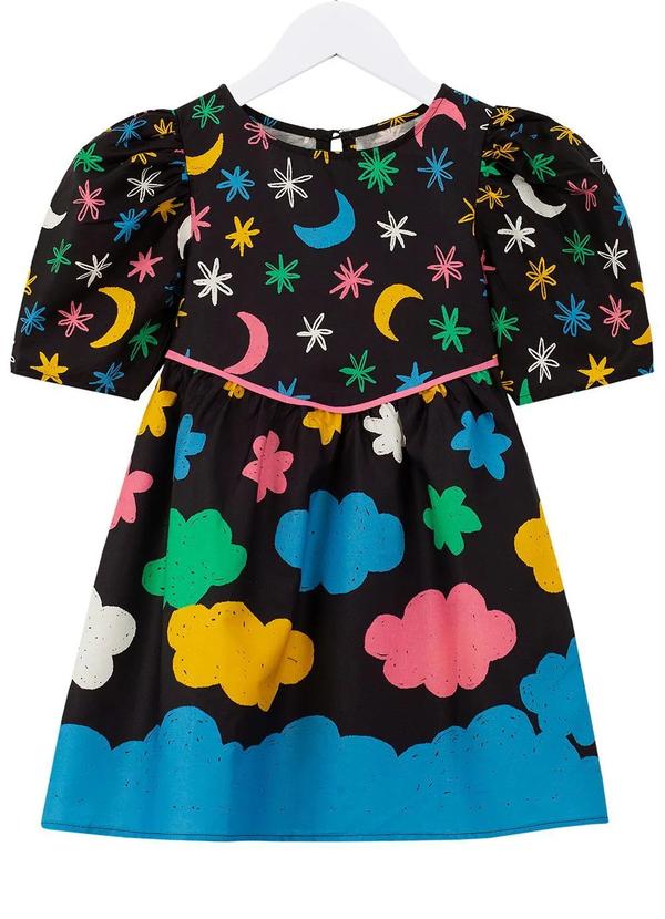 Fábula - Vestido de Menina Noite Feliz Preto