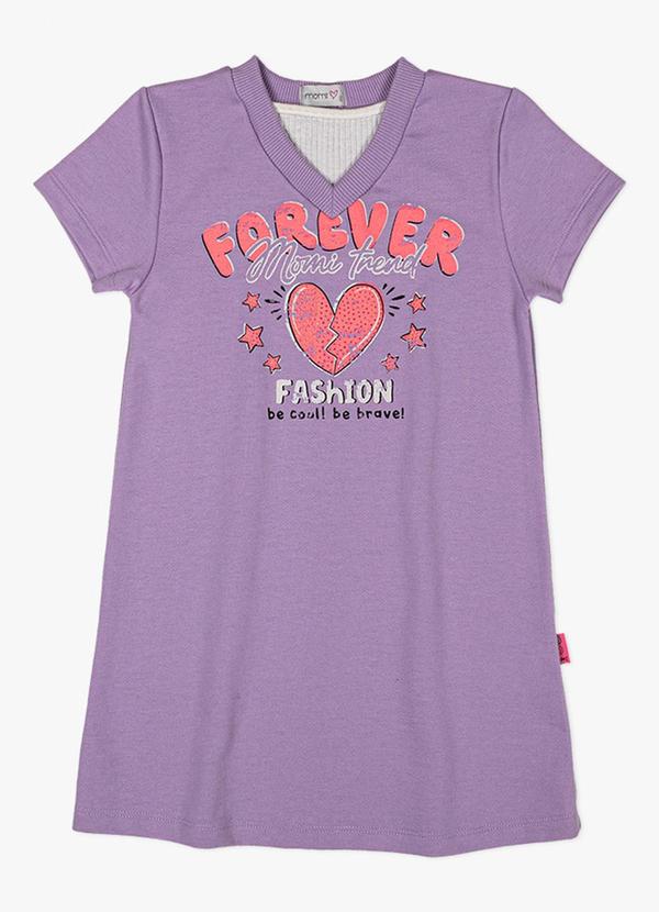Momi - Vestido de Moletom com Lettering Rosa