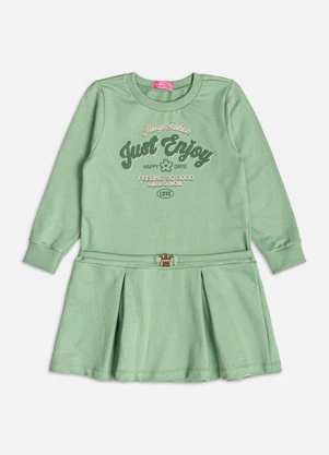 Momi - Vestido de Moletom Verde com Pregas Verde - MOMI