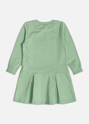 Momi - Vestido de Moletom Verde com Pregas Verde - MOMI