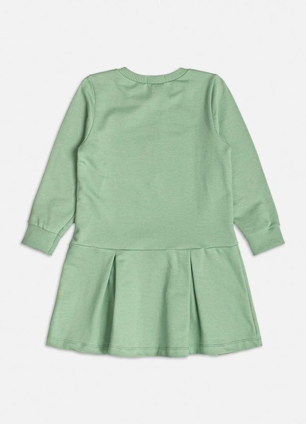 Momi - Vestido de Moletom Verde com Pregas Verde 2