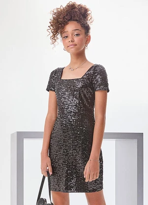 I Am - Vestido de Paetê Preto - I AM