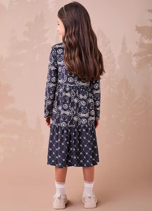 Momi - Vestido de Plush com Ursinhos Preto - MOMI