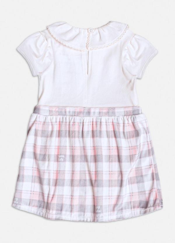 Momi - Vestido de Plush Xadrez com Gola Branco 2