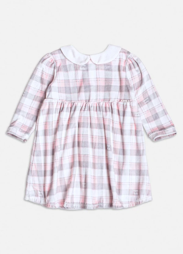 Momi - Vestido de Plush Xadrez Rosa