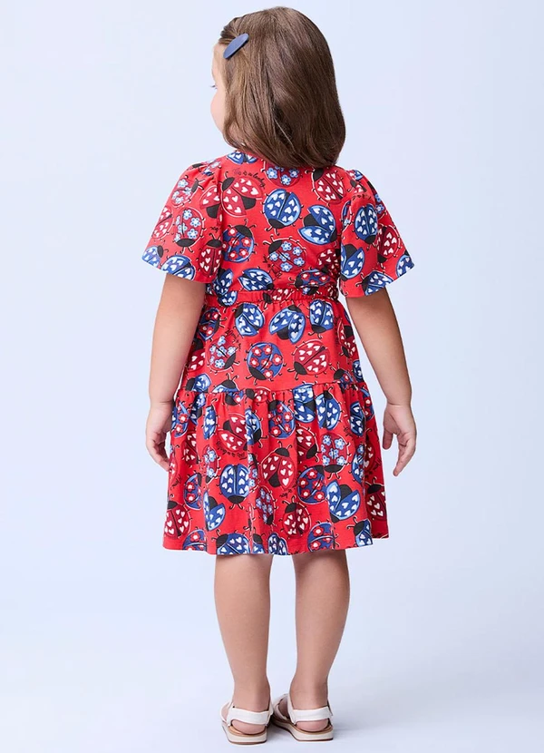 Momi - Vestido de Poá com Joaninhas Vermelho 2