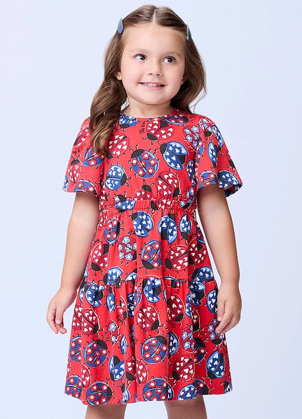 Momi - Vestido de Poá com Joaninhas Vermelho 3