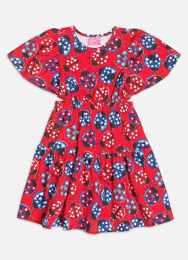 Momi - Vestido de Poá com Joaninhas Vermelho 4