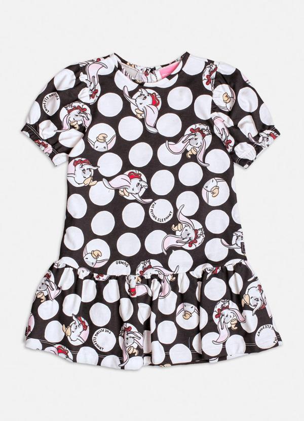 Momi - Vestido de Poá do Dumbo de Moletom Branco