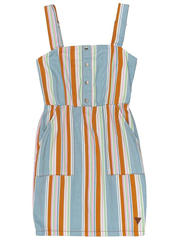 I Am - Vestido de Sarja Listrado Azul