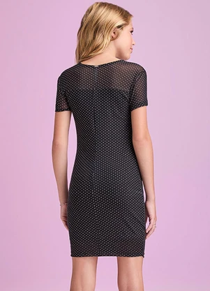I Am - Vestido de Tule com Glitter Preto - I AM