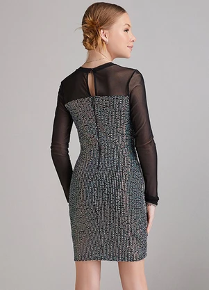 I Am - Vestido de Tule com Paetê Preto - I AM