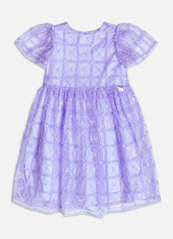 Momi - Vestido de Tule Lilás com Paetê Lilás 1