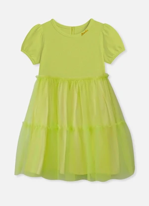 Bimbi - Vestido de Tule Verde Lima Verde - BIMBI