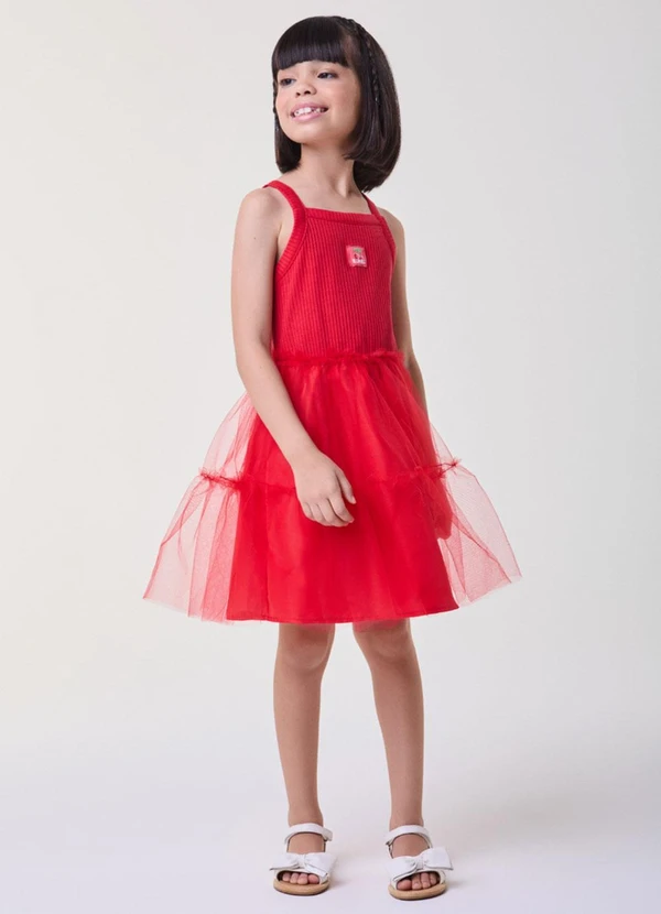 Bimbi - Vestido de Tule Vermelho Vermelho 2