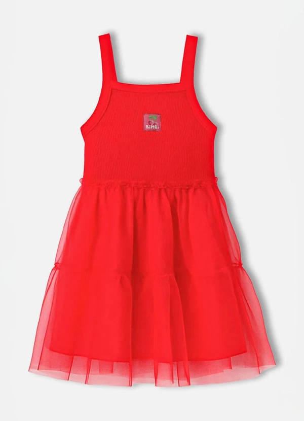 Bimbi - Vestido de Tule Vermelho Vermelho 3