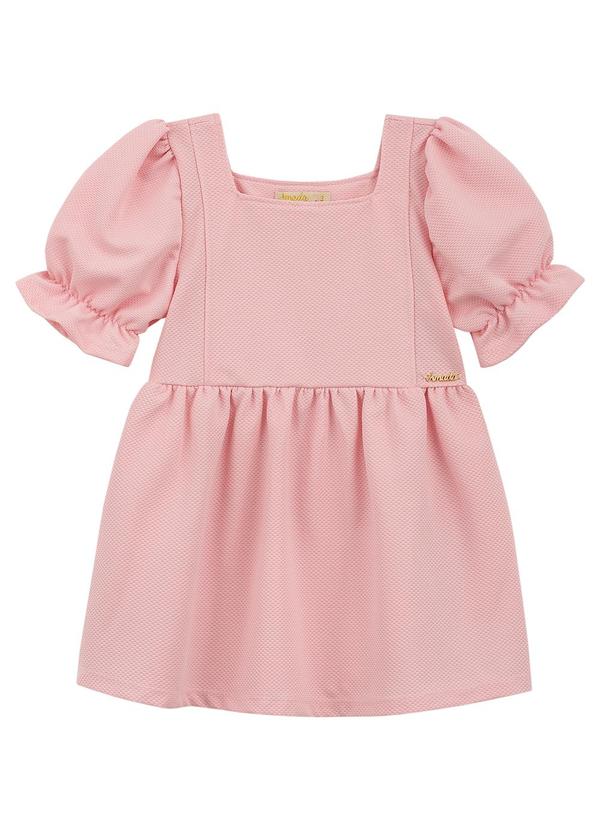 Amada - Vestido Decote Quadrado em Malha Rosa