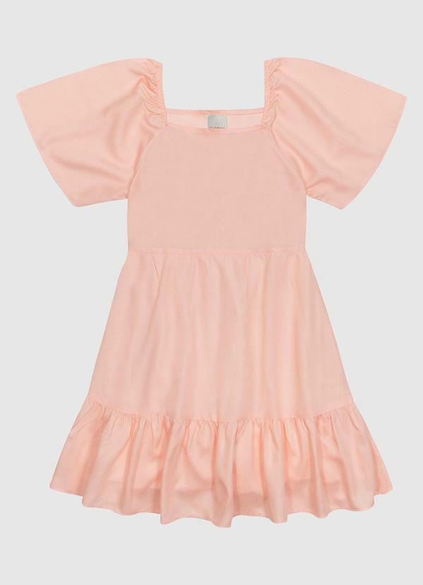 Carinhoso - Vestido Decote Reto em Lurex Listrado Laranja